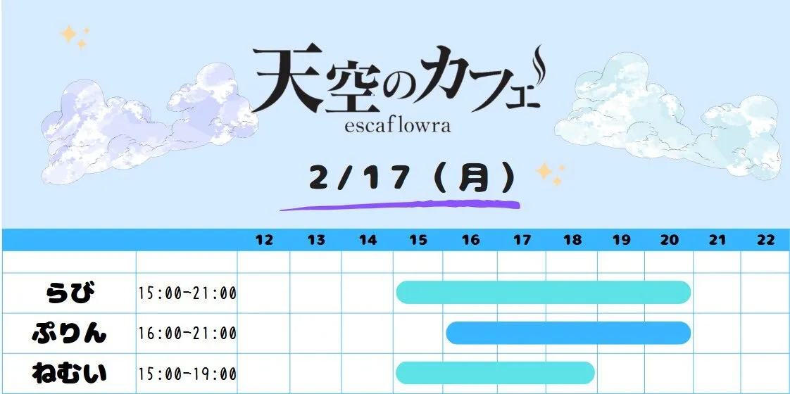 ⛅️天空のカフェエスカフローラ 名古屋大須のコンカフェ@escaflowra